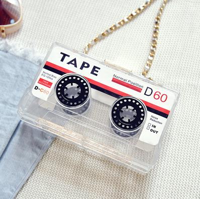 Tape transparent acrylic modeling mini messenger bag