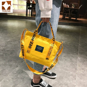 Casual shopping women bolso yellow