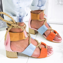 Load image into Gallery viewer, Women Sandals 2019 Women Heels Shoes For Gladiator Sandals Women High Heels Summer Shoes Woman Lace Up Peep Toe Chaussures Femme
