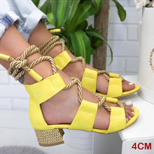 Load image into Gallery viewer, Women Sandals 2019 Women Heels Shoes For Gladiator Sandals Women High Heels Summer Shoes Woman Lace Up Peep Toe Chaussures Femme
