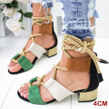 Load image into Gallery viewer, Women Sandals 2019 Women Heels Shoes For Gladiator Sandals Women High Heels Summer Shoes Woman Lace Up Peep Toe Chaussures Femme
