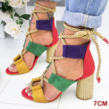 Load image into Gallery viewer, Women Sandals 2019 Women Heels Shoes For Gladiator Sandals Women High Heels Summer Shoes Woman Lace Up Peep Toe Chaussures Femme
