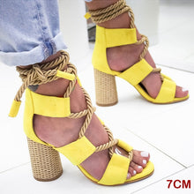 Load image into Gallery viewer, Women Sandals 2019 Women Heels Shoes For Gladiator Sandals Women High Heels Summer Shoes Woman Lace Up Peep Toe Chaussures Femme
