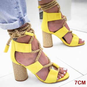 Women Sandals 2019 Women Heels Shoes For Gladiator Sandals Women High Heels Summer Shoes Woman Lace Up Peep Toe Chaussures Femme