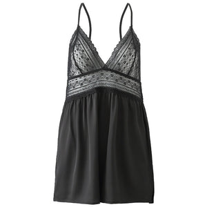 Lace Silk Satin Night Dress V-neck Home Dress Nightgown Sexy Women's Summer Nightshirt Nightdress Sleepwear Nightwear