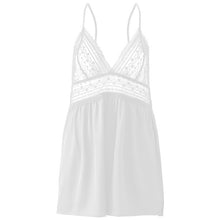 Load image into Gallery viewer, Lace Silk Satin Night Dress V-neck Home Dress Nightgown Sexy Women&#39;s Summer Nightshirt Nightdress Sleepwear Nightwear
