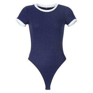 Women Bodysuits Patchwork Solid Street Casual Romper