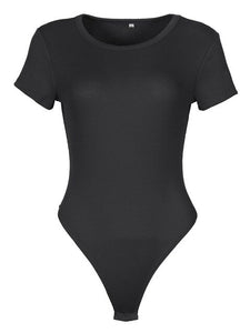 Women Bodysuits Patchwork Solid Street Casual Romper