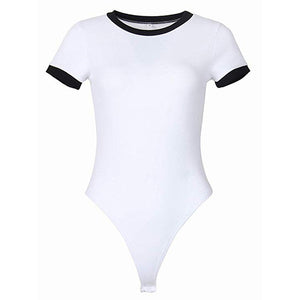 Women Bodysuits Patchwork Solid Street Casual Romper