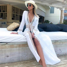 Load image into Gallery viewer, Bikini Cover-up Kimono Cardigan Sexy Hollow Out Summer Dress
