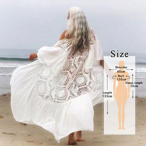 Bikini Cover-up Kimono Cardigan Sexy Hollow Out Summer Dress