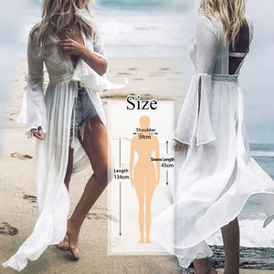 Bikini Cover-up Kimono Cardigan Sexy Hollow Out Summer Dress