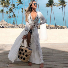 Load image into Gallery viewer, Bikini Cover-up Kimono Cardigan Sexy Hollow Out Summer Dress
