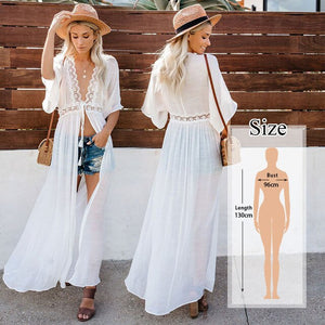 Bikini Cover-up Kimono Cardigan Sexy Hollow Out Summer Dress