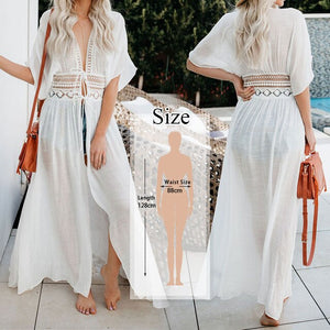 Bikini Cover-up Kimono Cardigan Sexy Hollow Out Summer Dress