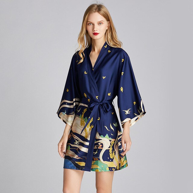 Women Silk Satin short Wedding Bride Bridesmaid Robe Kimono Robe Feminino Bath Robe Peignoir Femme Sexy Bathrobe