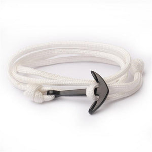 High Quality Fashion Black Anchor Bracelet Charm Survival Rope Chain Leather Friendship Bracelet Men and Women Jewelry SL014