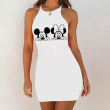 Load image into Gallery viewer, Cartoon Mouse Print Night Dress 2020 New Women Nightgown Slim Pack Hip Sleeveless Sleepshirts Nightdress Sexy Nightie Sleepwear
