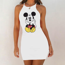 Load image into Gallery viewer, Cartoon Mouse Print Night Dress 2020 New Women Nightgown Slim Pack Hip Sleeveless Sleepshirts Nightdress Sexy Nightie Sleepwear
