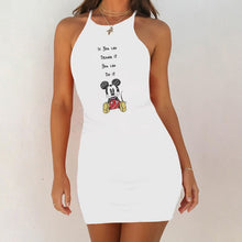 Load image into Gallery viewer, Cartoon Mouse Print Night Dress 2020 New Women Nightgown Slim Pack Hip Sleeveless Sleepshirts Nightdress Sexy Nightie Sleepwear
