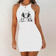 Load image into Gallery viewer, Cartoon Mouse Print Night Dress 2020 New Women Nightgown Slim Pack Hip Sleeveless Sleepshirts Nightdress Sexy Nightie Sleepwear
