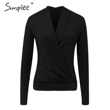 Load image into Gallery viewer, Simple V neck office blouse
