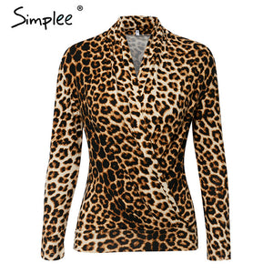 Simple V neck office blouse