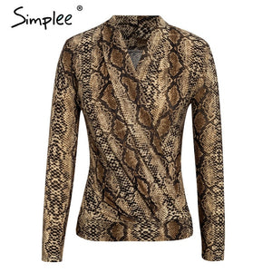 Simple V neck office blouse