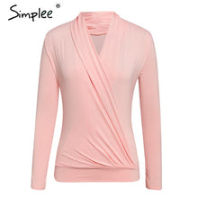 Load image into Gallery viewer, Simple V neck office blouse
