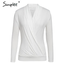 Load image into Gallery viewer, Simple V neck office blouse
