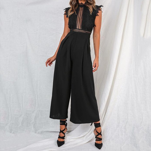 Sexy Sleeveless Backless Ruffled Jumpsuit