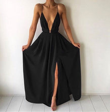 Load image into Gallery viewer, Summer Maxi Dress Deep V-Neck Spaghetti Strap Vestido
