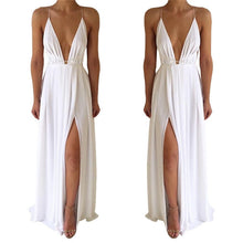 Load image into Gallery viewer, Summer Maxi Dress Deep V-Neck Spaghetti Strap Vestido
