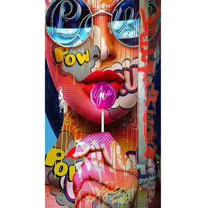Graffiti Women Portrait Oil Painting Poster