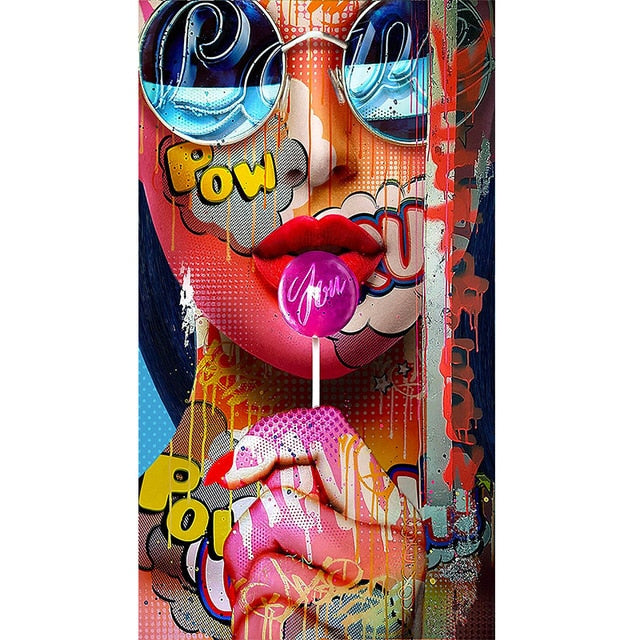 Graffiti Women Portrait Oil Painting Poster