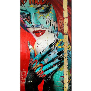 Graffiti Women Portrait Oil Painting Poster