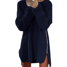 Load image into Gallery viewer, Sexy Solid Color Long Sleeve O Neck Sideway Mini Sweater
