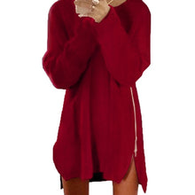 Load image into Gallery viewer, Sexy Solid Color Long Sleeve O Neck Sideway Mini Sweater
