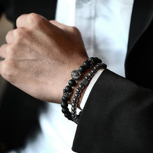 Load image into Gallery viewer, 2pcs/ Set Matte Lava Stone Bead Bracelet For Men Jewelry Gift

