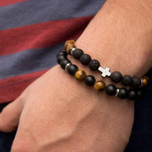 Load image into Gallery viewer, 2pcs/ Set Matte Lava Stone Bead Bracelet For Men Jewelry Gift
