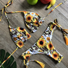 Load image into Gallery viewer, Women&#39;s Striped beach Floral Sexy Suits Low Waist Young Style
