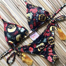 Load image into Gallery viewer, Women&#39;s Striped beach Floral Sexy Suits Low Waist Young Style
