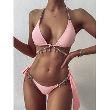Load image into Gallery viewer, Crystal Diamond Bikini  Chain Bandage  Push Up
