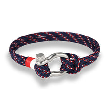 Load image into Gallery viewer, New Arrival Fashion Jewelry Navy Style Sport Camping Parachute Cord Survival Bracelet Men with Stainless Steel Shackle Buckle
