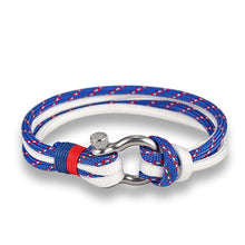 Load image into Gallery viewer, New Arrival Fashion Jewelry Navy Style Sport Camping Parachute Cord Survival Bracelet Men with Stainless Steel Shackle Buckle
