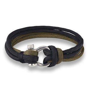 New Arrival Fashion Jewelry Navy Style Sport Camping Parachute Cord Survival Bracelet Men with Stainless Steel Shackle Buckle