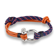 Load image into Gallery viewer, New Arrival Fashion Jewelry Navy Style Sport Camping Parachute Cord Survival Bracelet Men with Stainless Steel Shackle Buckle
