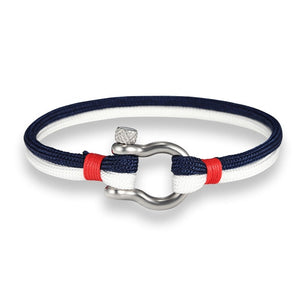 New Arrival Fashion Jewelry Navy Style Sport Camping Parachute Cord Survival Bracelet Men with Stainless Steel Shackle Buckle
