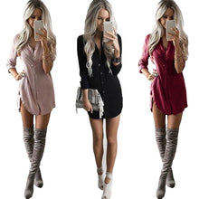 Load image into Gallery viewer, Loose Long Sleeve Solid Chiffion Blouse Shirt
