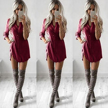 Load image into Gallery viewer, Loose Long Sleeve Solid Chiffion Blouse Shirt
